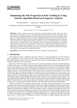 Optimizing the Pole Properties in Pole Vaulting by Using Genetic