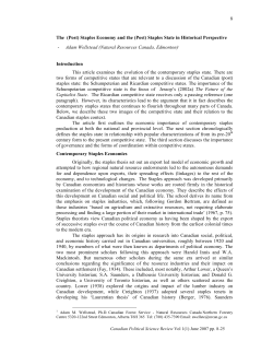 (Post) Staples Economy and the