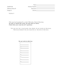 Sample Exam 3 for the second midterm exam.