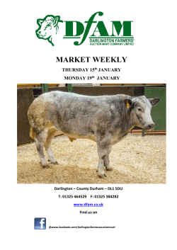 market weekly - Darlington Farmers Auction Mart