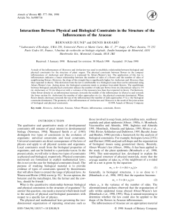 Interactions Between Physical and Biological Constraints in the