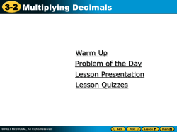 3-2 Multiplying Decimals - Minidoka County School District