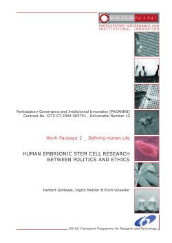 HUMAN EMBRIONIC STEM CELL RESEARCH BETWEEN