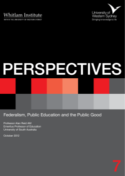 Federalism, Public Education and the Public Good