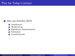 Lecture 18: Economic Geography (III)