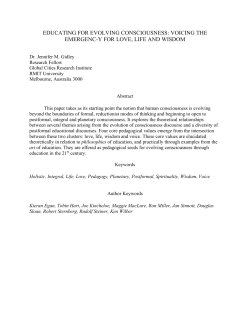 Educating for Evolving Consciousness