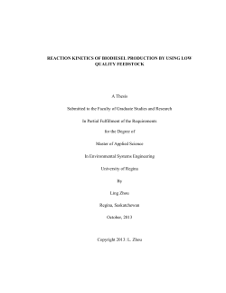 REACTION KINETICS OF BIODIESEL PRODUCTION BY USING