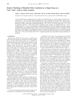 Kinetic Modeling of Dimethyl Ether Synthesis in a Single Step on a