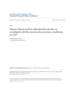 Horace Mann and his educational activities as correlated with the