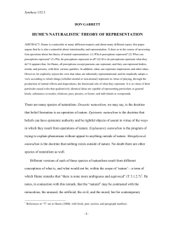 hume`s naturalistic theory of representation