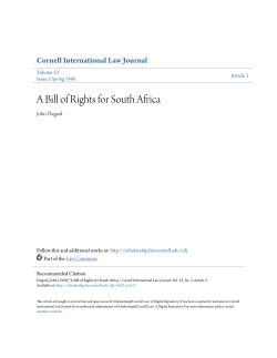 A Bill of Rights for South Africa