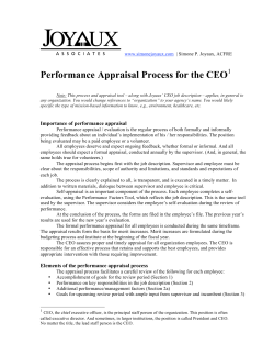 Performance Appraisal Process for the CEO