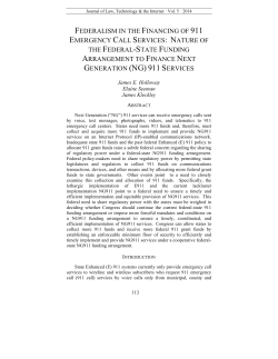 Federalism in the Financing of 911 Emergency Call Services: Nature