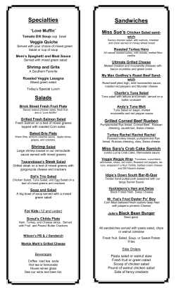 Lunch Menu