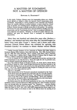 Matter of Judgment, Not a Matter of Opinion, A