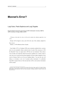 Monnet`s Error? - The University of Chicago Booth School of Business