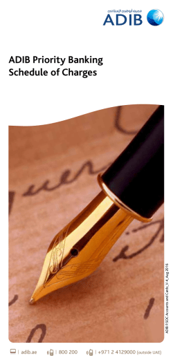 ADIB Priority Banking Schedule of Charges