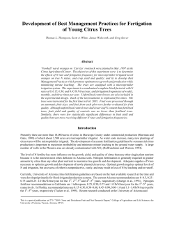 Development of Best Management Practices for Fertigation of Young