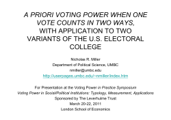 a priori voting power when one vote counts in two ways, with