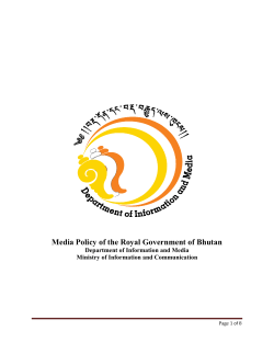 Media Policy of the Royal G dia Policy of the Royal Government of