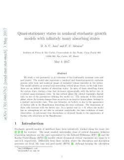 Quasi-stationary states in nonlocal stochastic growth models with