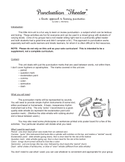 Punctuation &ldquo;Theater&rdquo;