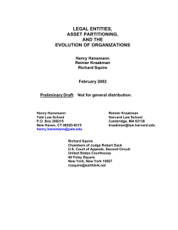 legal entities, asset partitioning, and the evolution of organizations