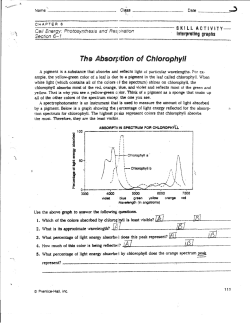 Absorption of Chlorophyll