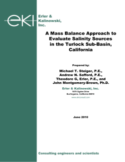 A Mass Balance Approach to Evaluate Salinity Sources in
