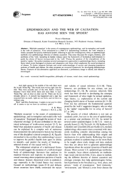 epidemiology and the web of causation: has