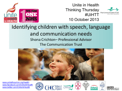 Identifying children with speech, language and