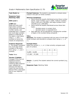 SBAC Sample Questions Claim 1D: Place Value