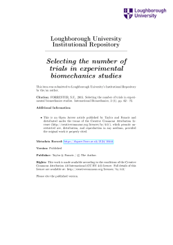 Selecting the number of trials in experimental biomechanics studies