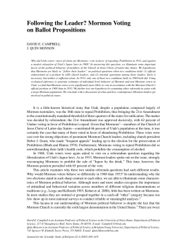 Following the Leader? Mormon Voting on Ballot Propositions