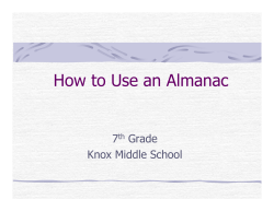 How to Use an Almanac