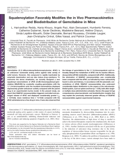Squalenoylation Favorably Modifies the in Vivo Pharmacokinetics