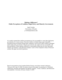 Making a Difference? Public Perceptions of Coalition, Single