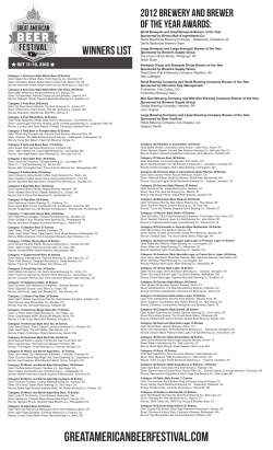 2012 Great American Beer Festival Winners List