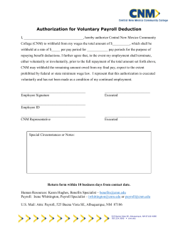 Authorization for Voluntary Payroll Deduction