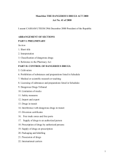 Mauritius The Dangerous Drugs Act