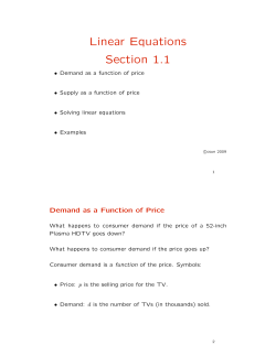 Linear Equations Section 1.1