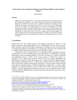Enforced Starvation: Exploring Individual Criminal Responsibility for
