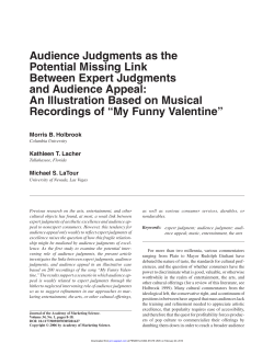 Audience Judgments as the Potential Missing Link