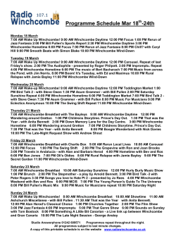 Programme Schedule Mar 18 -24th