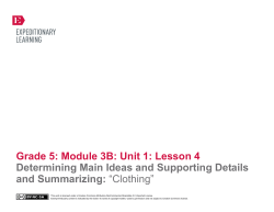 Grade 5: Module 3B: Unit 1