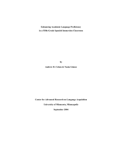 Enhancing Academic Language Proficiency in a Fifth