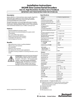 842HR Sine Cosine/Serial Encoders Installation Instructions