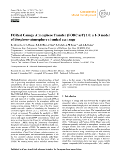 FORest Canopy Atmosphere Transfer (FORCAsT) 1.0: a 1