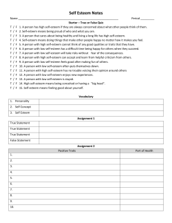 Self Esteem Notes