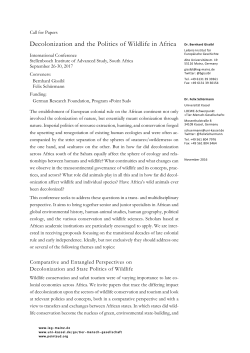 Decolonization and the Politics of Wildlife in Africa